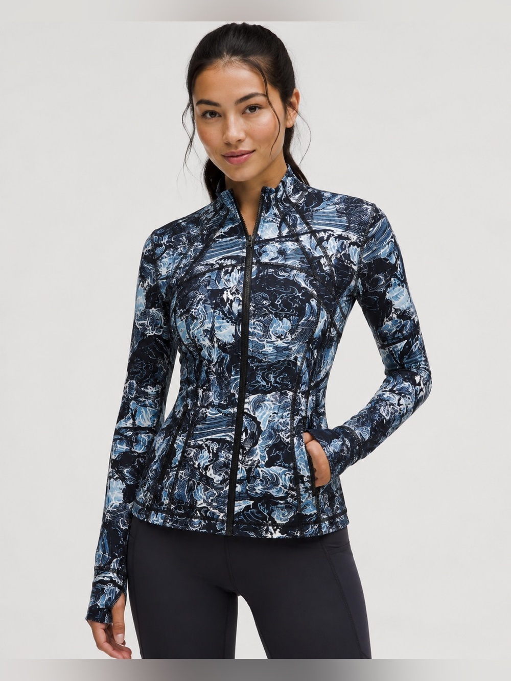 Lululemon Define Jacket Nulux Eternal Wave Starlight Black Blue Size 8